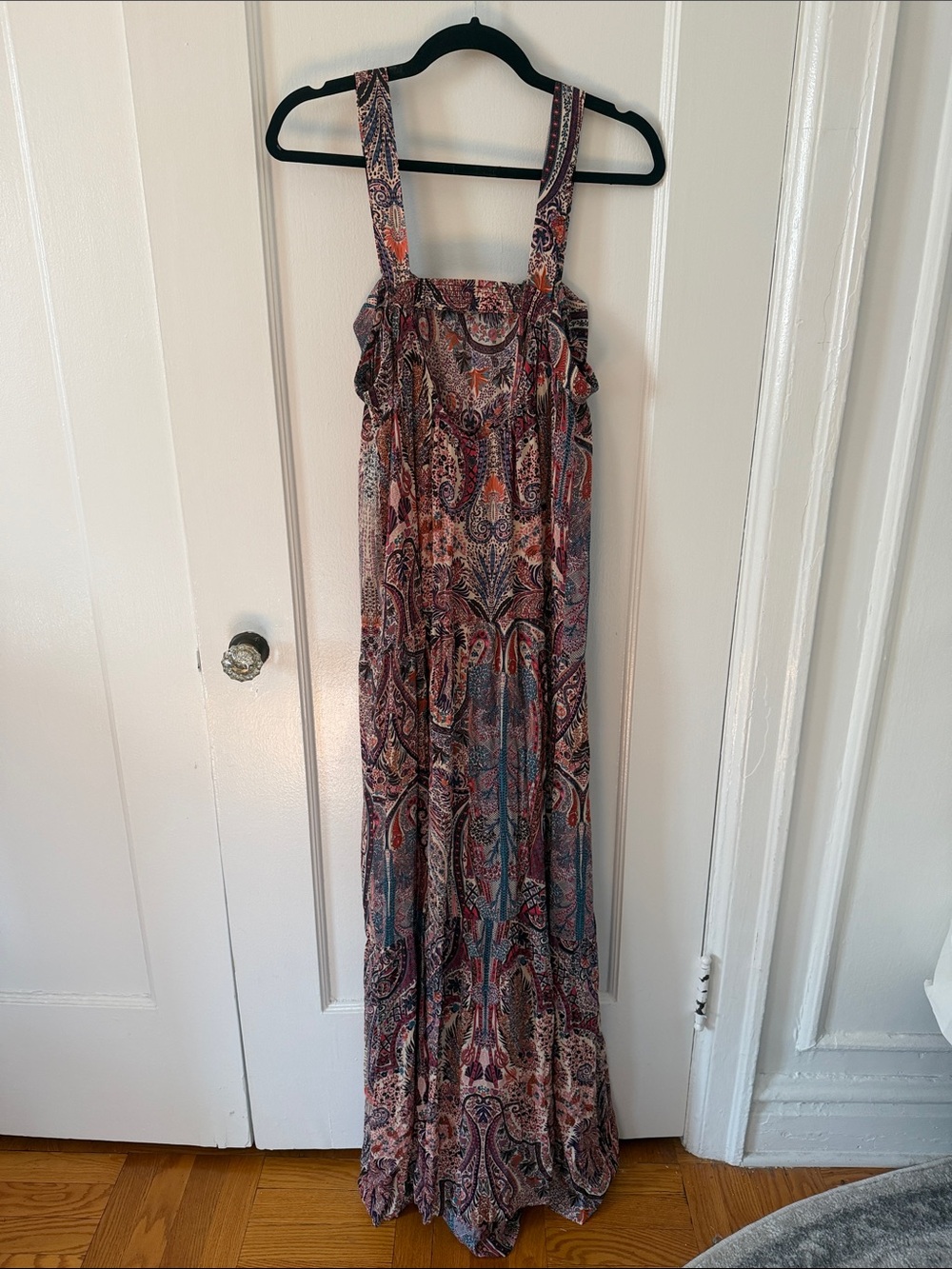 ba&sh Baraka Paisley Maxi Dress in Multicolor Rust & Blue - Picture 9 of 14